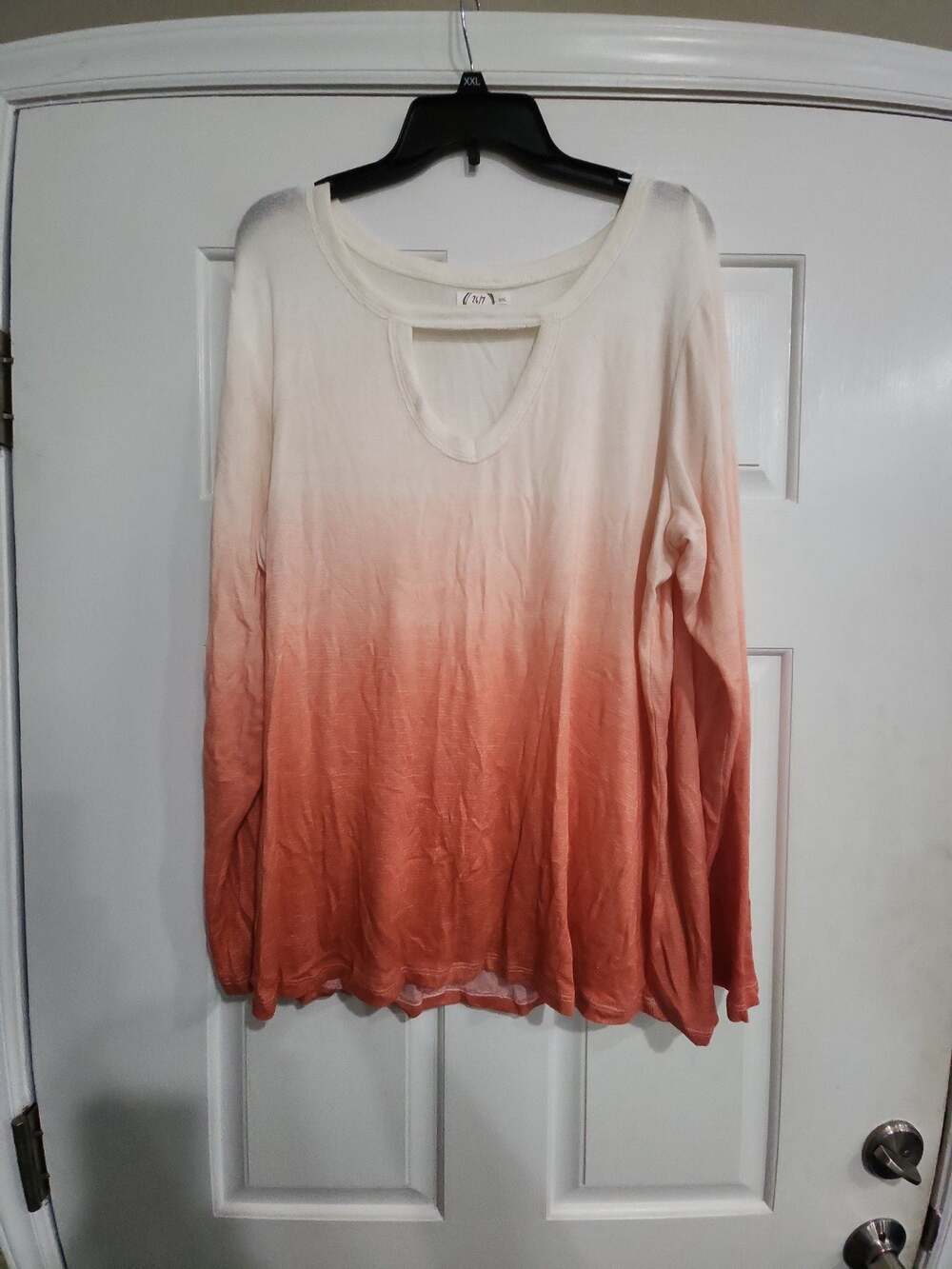 Maurices 24/7 Collection Ombre V-Neck Long Sleeve Cutout Top